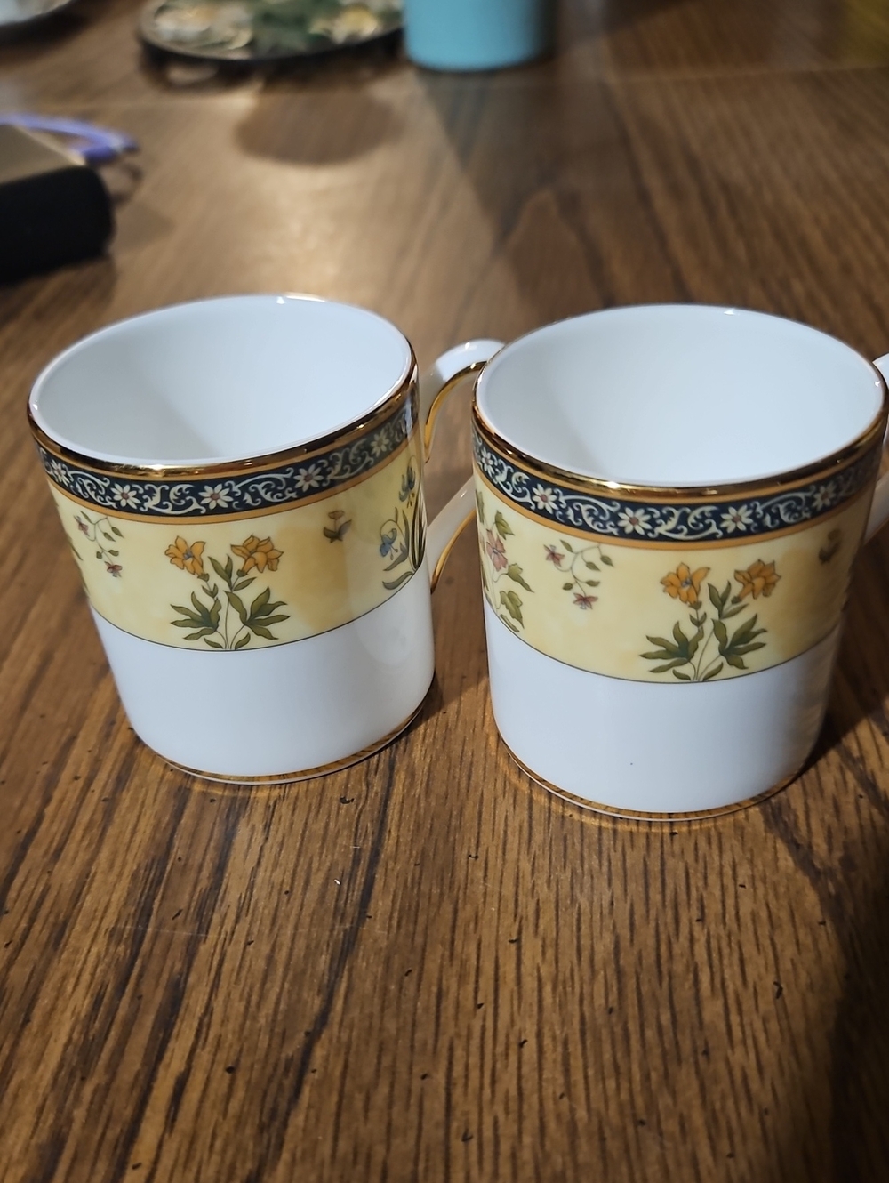 WEDGWOOD India Bond Shape Demitasse Cups - Pair